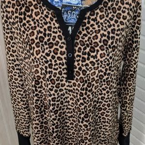 Betsey Johnson Leppard print top